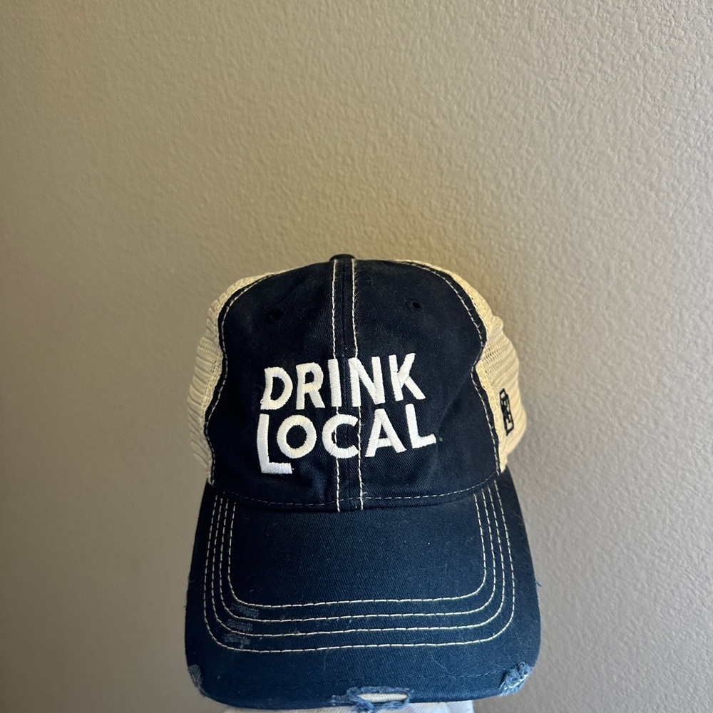 Drink Local Black and White hat/Cap